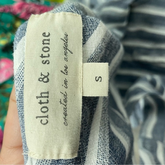 Cloth & Stone jumpsuit Chambray Cropped Wide Leg linen blend Size small - Picture 8 of 9